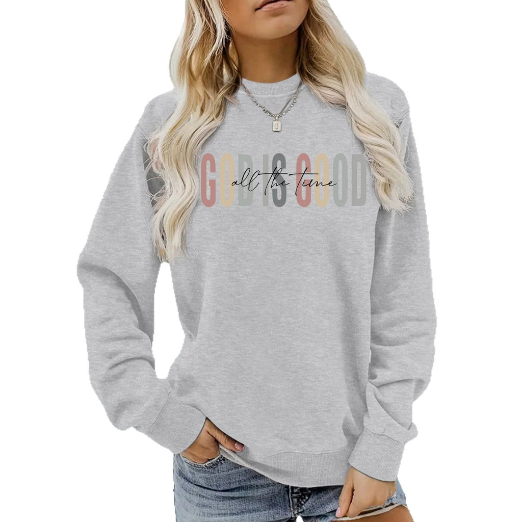 GOD IS GOOD Printed Round Neck Shirt