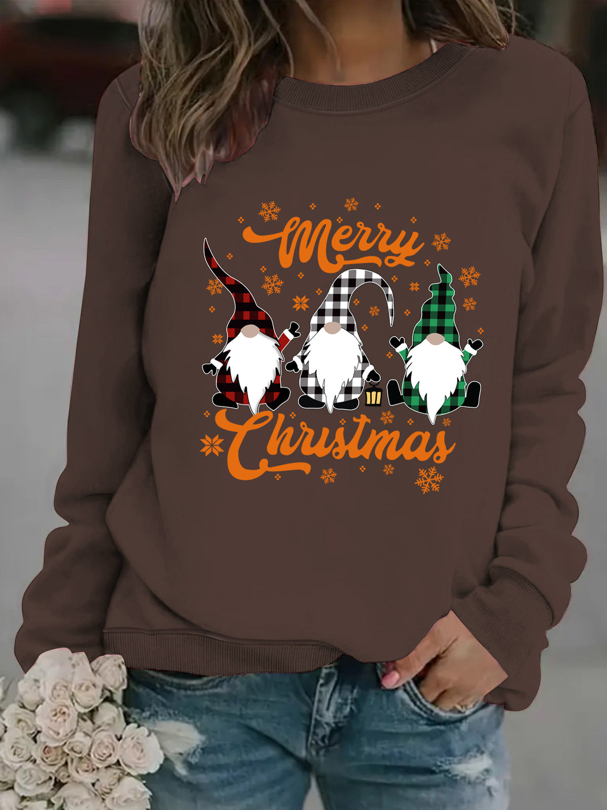 Printed pullover sweatshirt sweatshirt