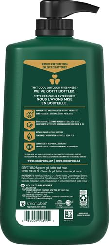 Irish Spring 5 in 1 Body Wash for Men, Fresh Eucalyptus & Bergamot, 887 mL