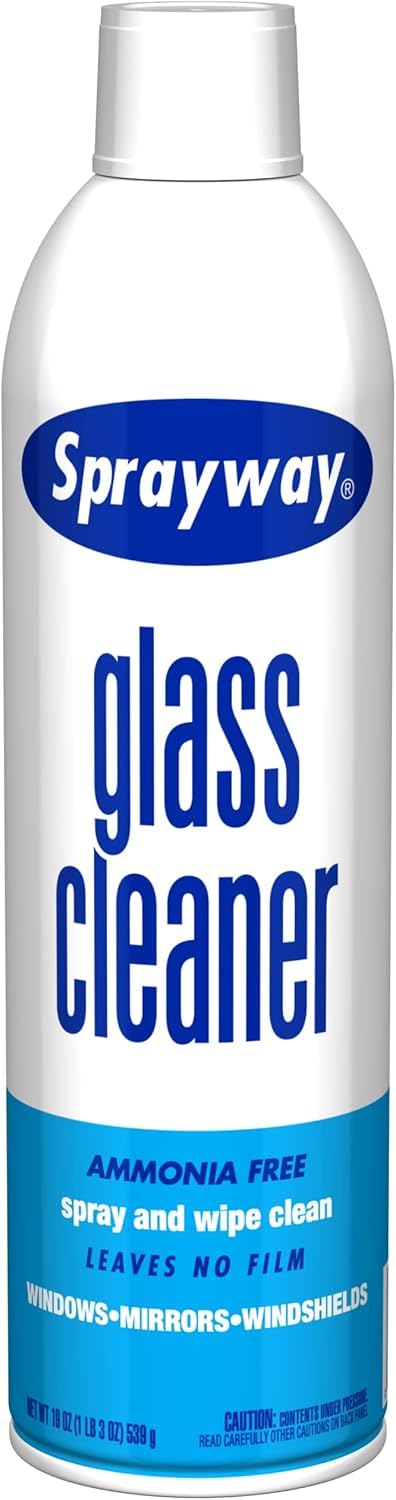 Sprayway Glass Cleaner Foaming Aerosol Spray, 19oz, Pack of 2 | Ammonia-Free, Streakless, Fast-Acting | Cleans & Polishes Glass Surfaces | Fresh Scent, Removes Fingerprints, Dust, Dirt, Smoke Film