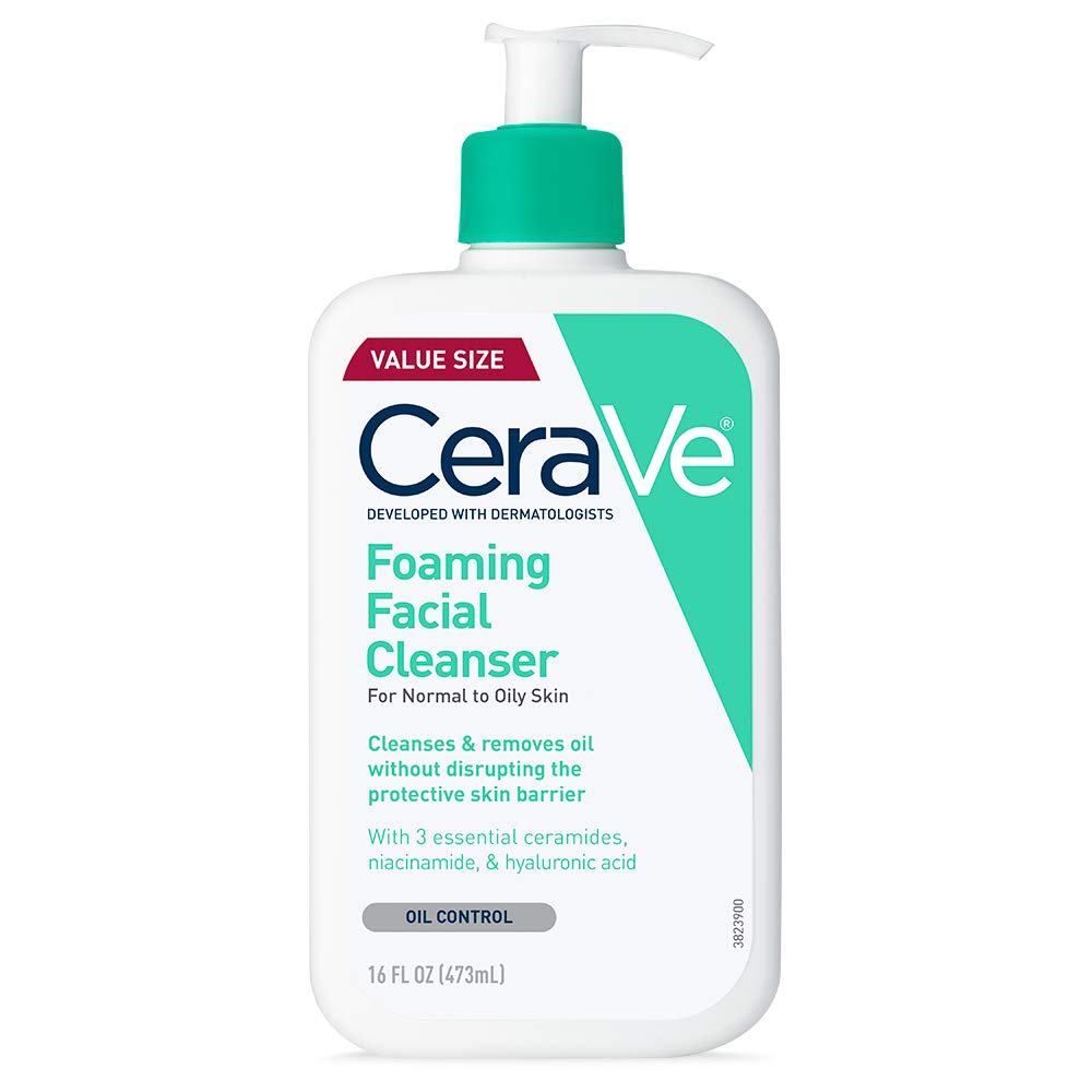CeraVe Foaming Facial Cleanser, Gentle Cleanser for Oily Skin, 16fl oz