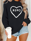 Love printed round neck women's top hoodie