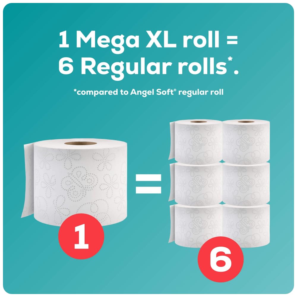 Angel Soft Toilet Paper, 18 Mega Rolls = 72 Regular Rolls, Soft and Strong