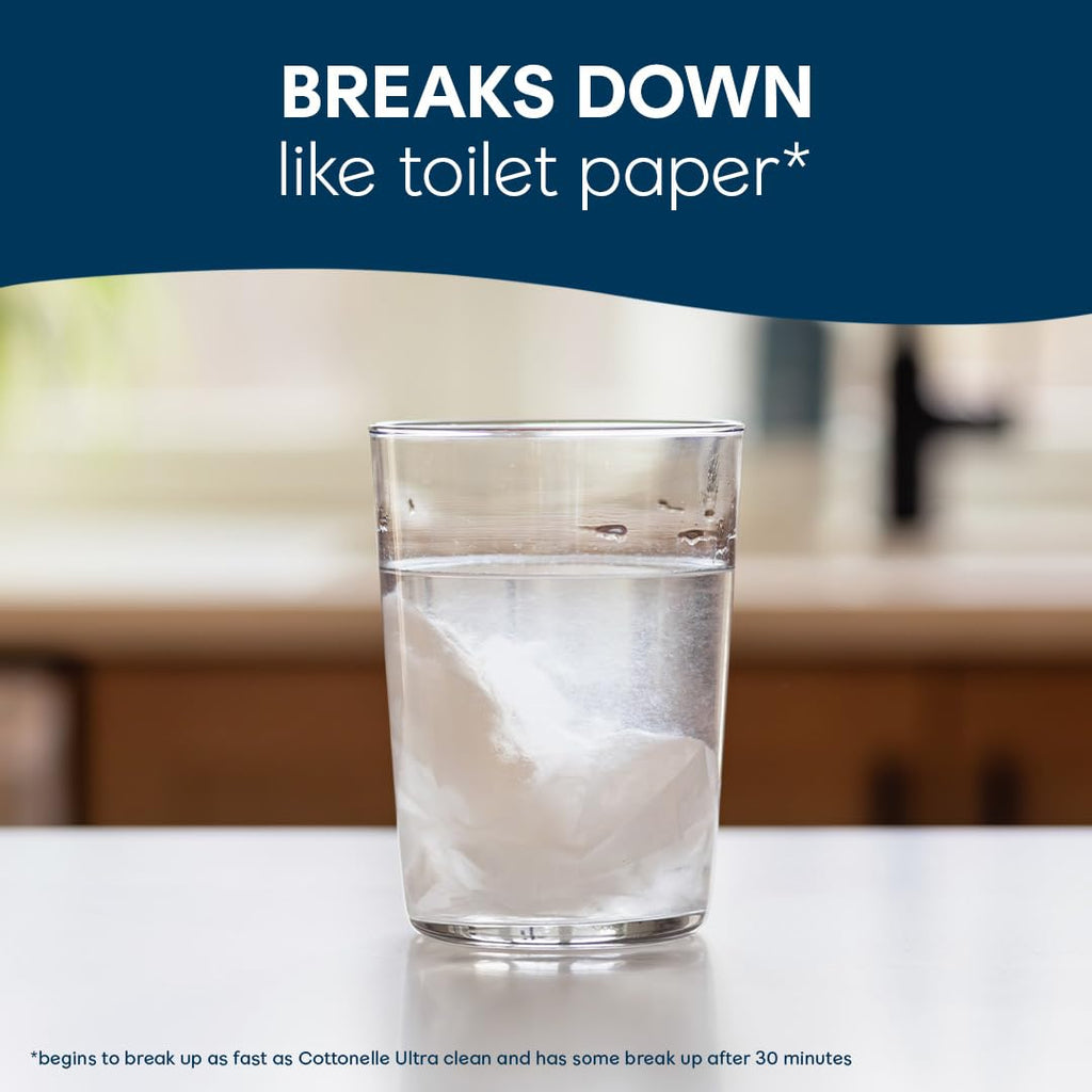 Cottonelle Fresh Feel Flushable Wet Wipes, Adult Wet Wipes, 8 Flip-Top Packs, 42 Wipes Per Pack (336 Total Wipes)
