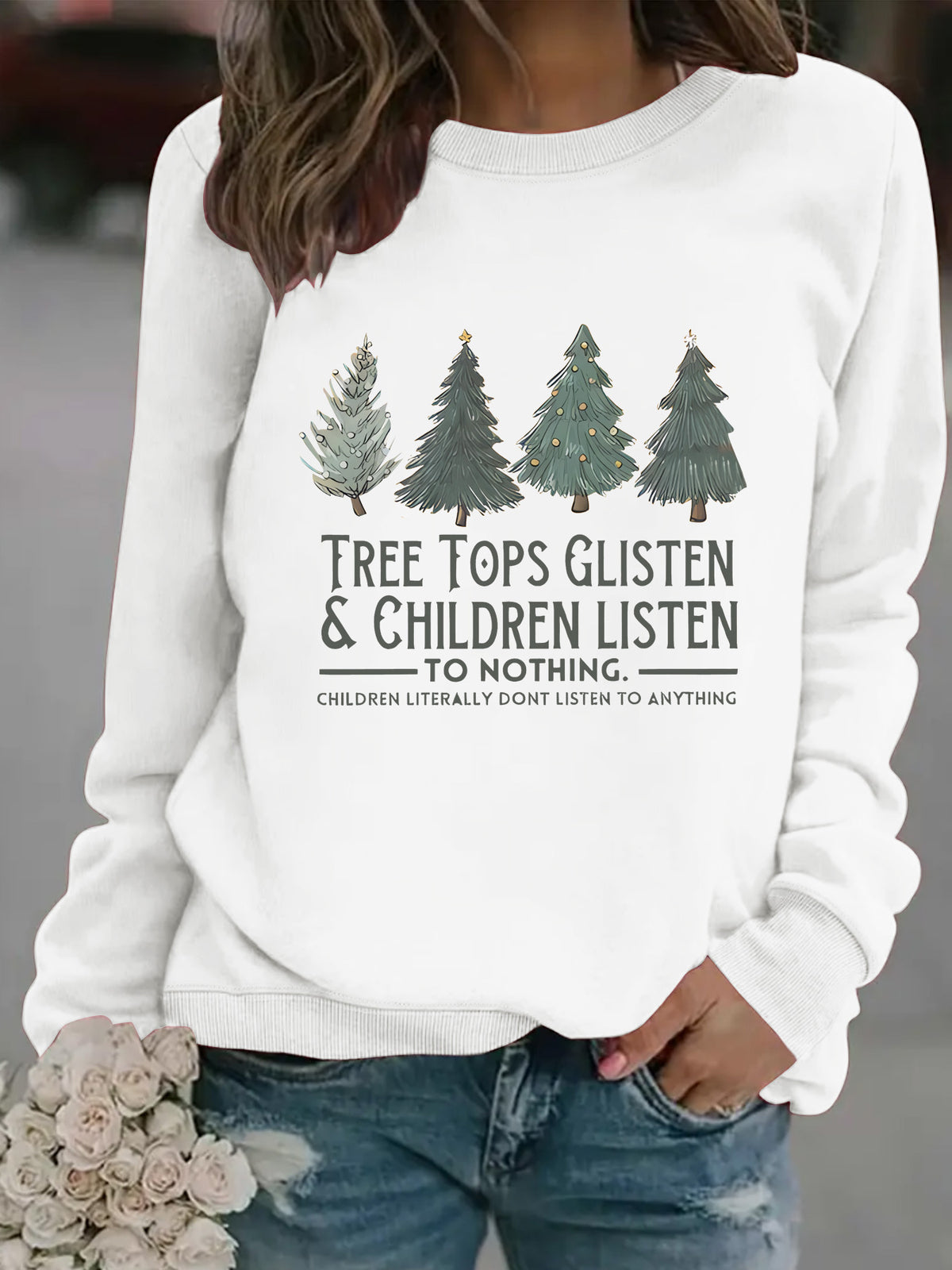 Printed pullover sweatshirt