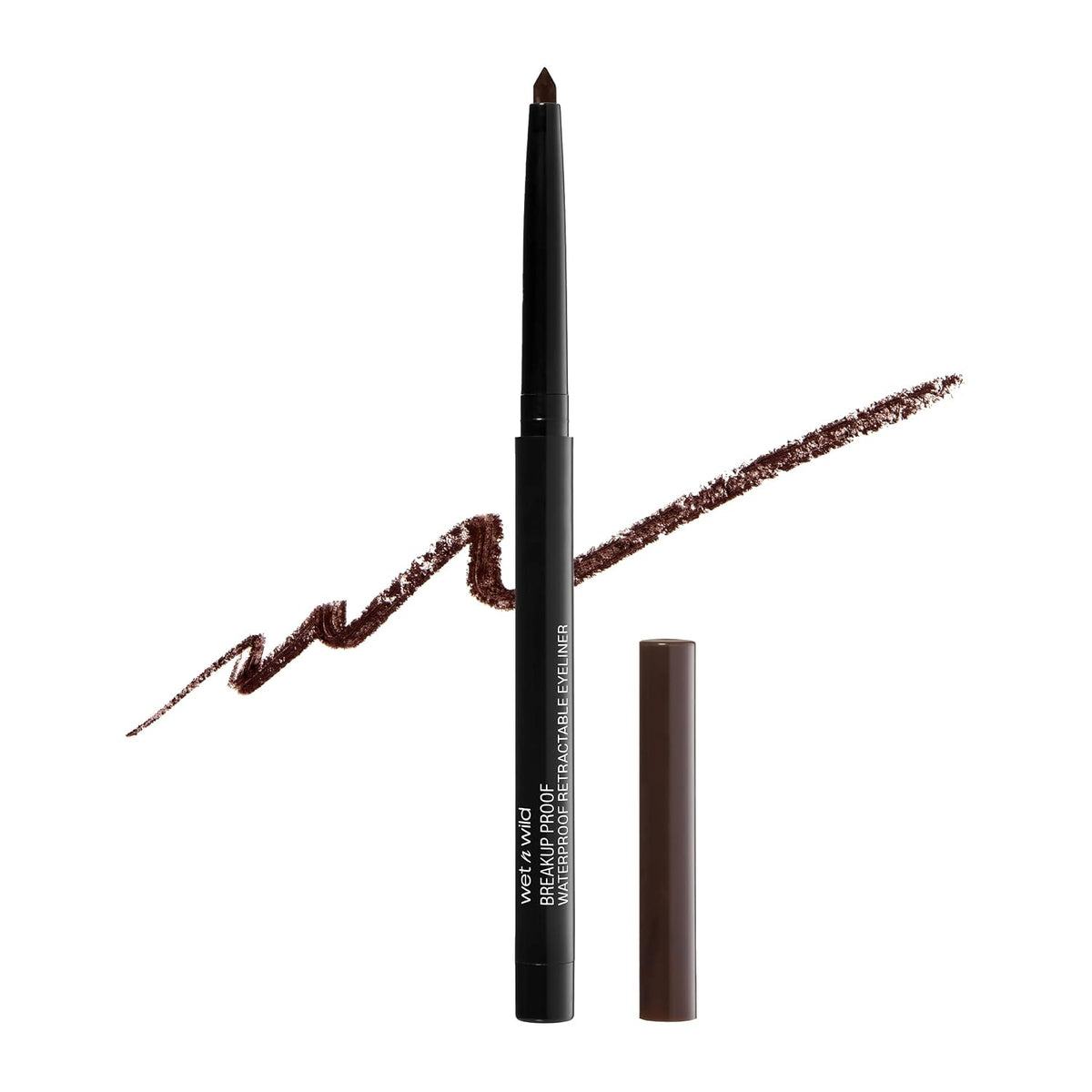wet n wild Mega Last Breakup Proof Waterproof Retractable Gel Eyeliner - Ultra Pigmented 16-Hour Long Wear, Smudge Proof Satin Finish Formula, Cruelty-Free & Vegan - Brick Brown