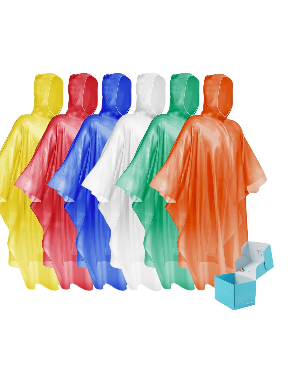 SaphiRose Disposable Adult Rain Ponchos Clear Emergency Raincoat