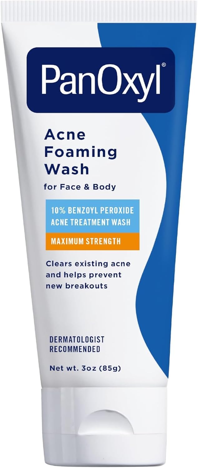 PanOxyl Acne Foaming Wash, 10% Benzoyl Peroxide, For Face & Body, 5.5 oz