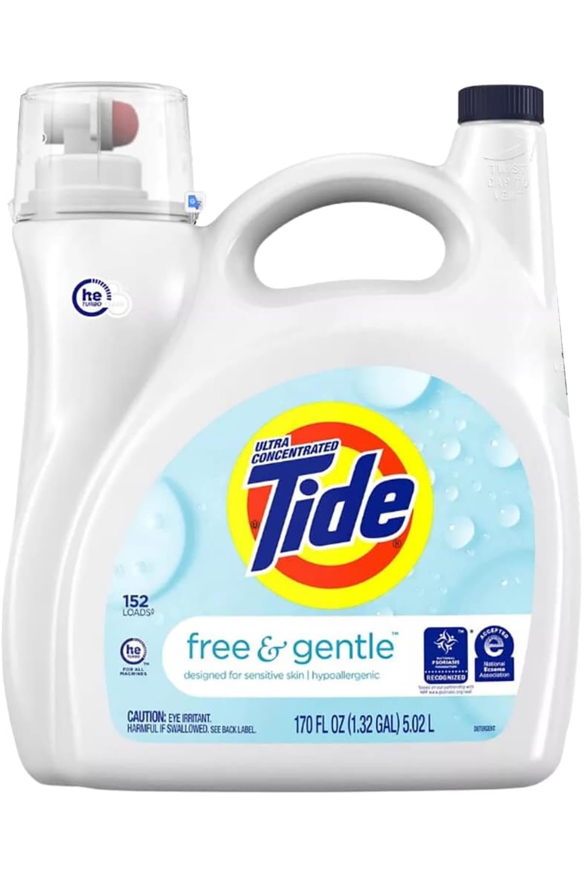 Tide Free & Gentle Liquid Laundry Detergent, Unscented, 1.47 L (32 Loads)