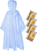 SaphiRose Disposable Adult Rain Ponchos Clear Emergency Raincoat