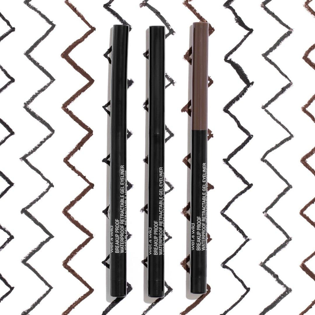 wet n wild Mega Last Breakup Proof Waterproof Retractable Gel Eyeliner - Ultra Pigmented 16-Hour Long Wear, Smudge Proof Satin Finish Formula, Cruelty-Free & Vegan - Brick Brown
