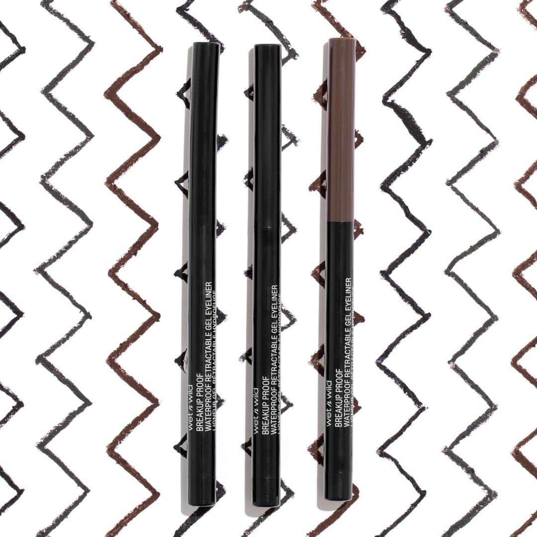 wet n wild Mega Last Breakup Proof Waterproof Retractable Gel Eyeliner - Ultra Pigmented 16-Hour Long Wear, Smudge Proof Satin Finish Formula, Cruelty-Free & Vegan - Brick Brown