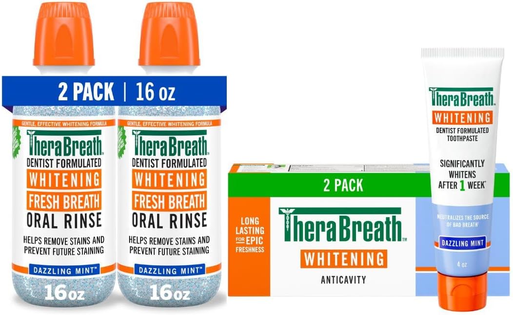 TheraBreath Healthy Gums Oral Rinse, Clean Mint, 16 fl oz, 2-Pack