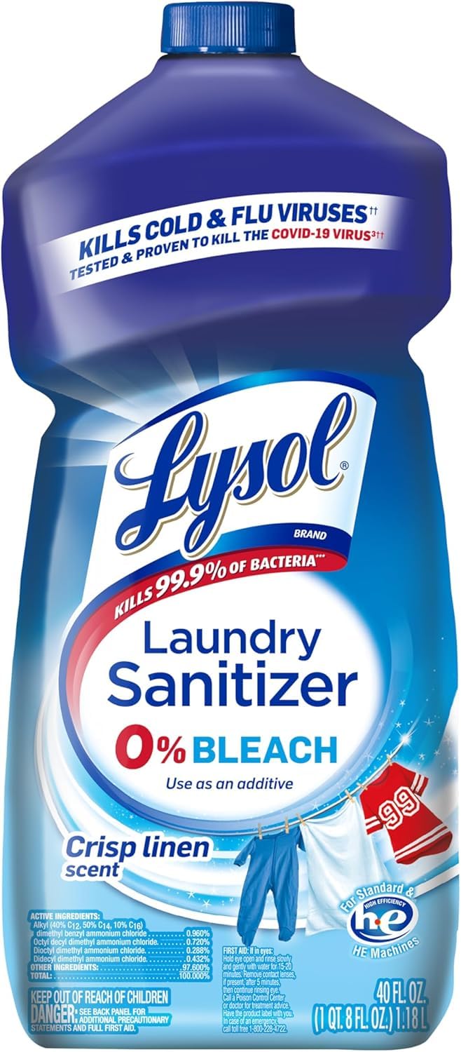 Lysol Laundry Sanitizer Liquid, Detergent Additive, Crisp Linen, 90oz