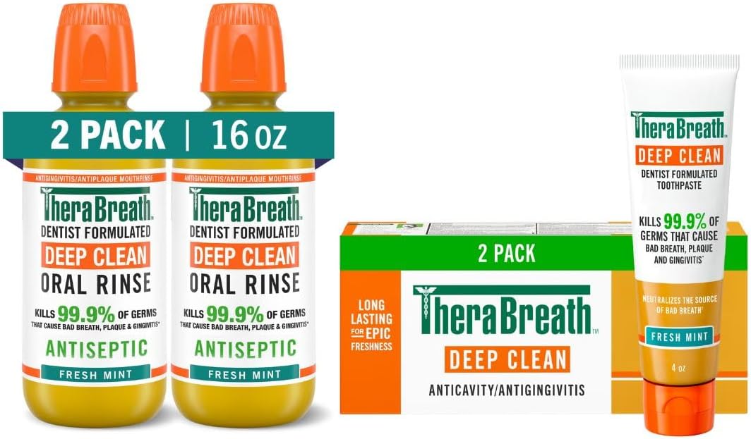 TheraBreath Healthy Gums Oral Rinse, Clean Mint, 16 fl oz, 2-Pack
