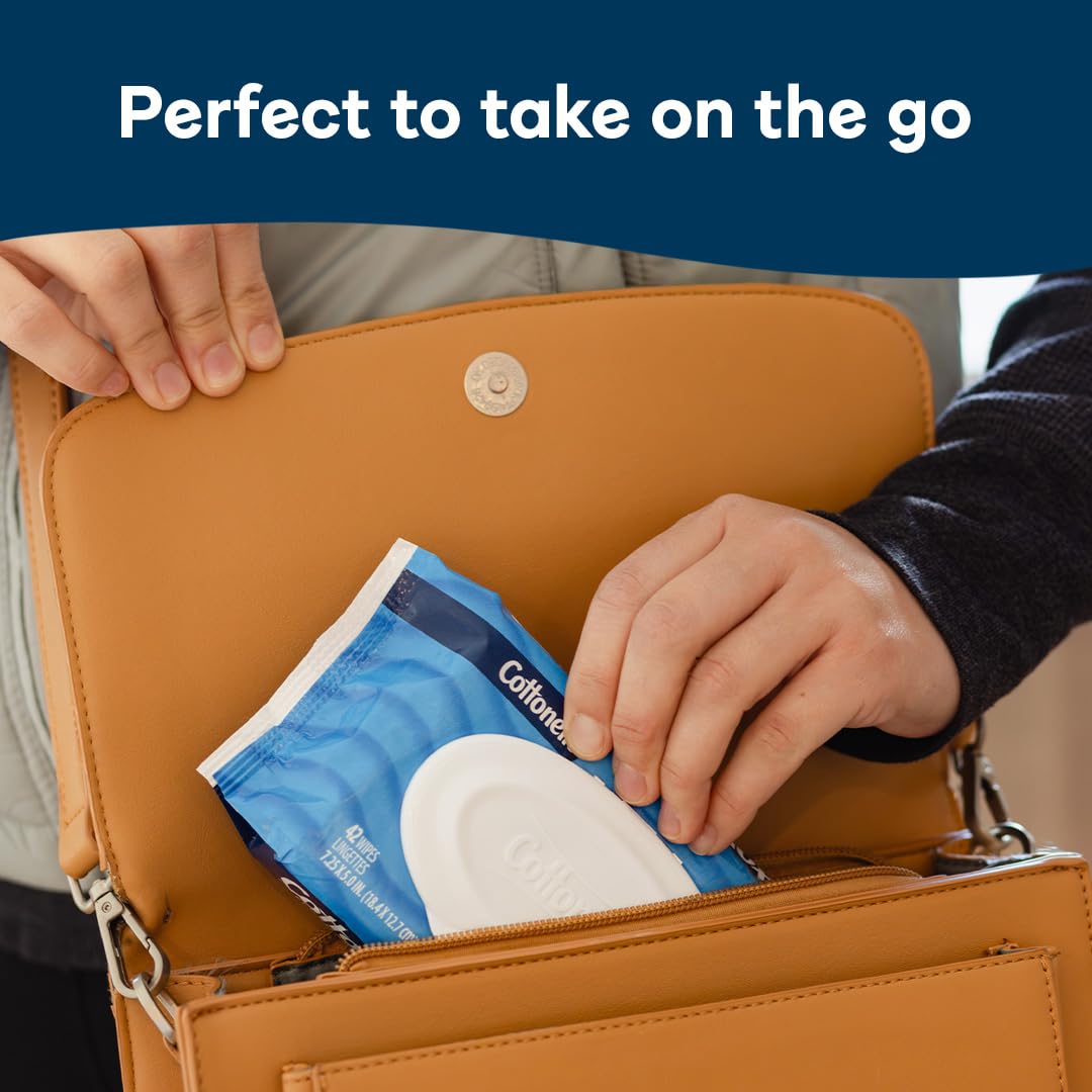 Cottonelle Fresh Feel Flushable Wet Wipes, Adult Wet Wipes, 8 Flip-Top Packs, 42 Wipes Per Pack (336 Total Wipes)