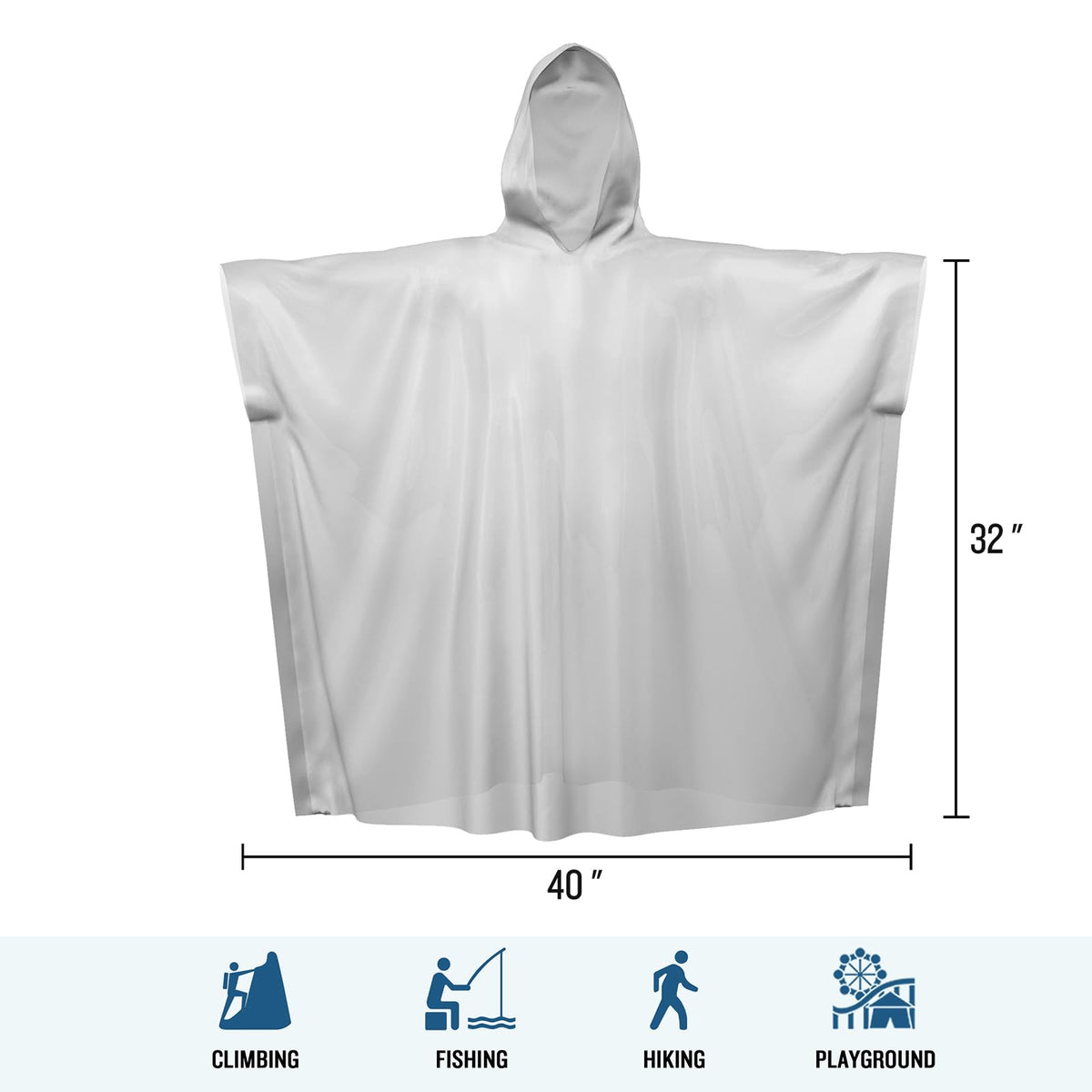 SaphiRose Disposable Adult Rain Ponchos Clear Emergency Raincoat