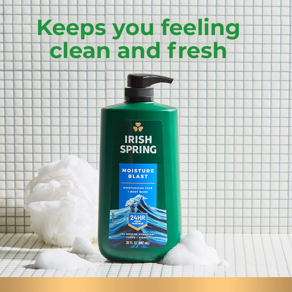 Irish Spring 5 in 1 Body Wash for Men, Fresh Eucalyptus & Bergamot, 887 mL