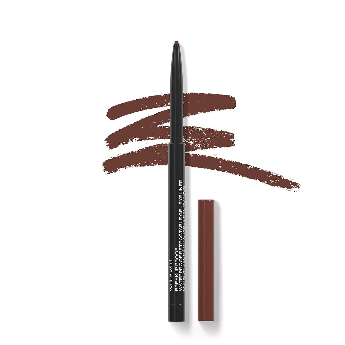 wet n wild Mega Last Breakup Proof Waterproof Retractable Gel Eyeliner - Ultra Pigmented 16-Hour Long Wear, Smudge Proof Satin Finish Formula, Cruelty-Free & Vegan - Brick Brown