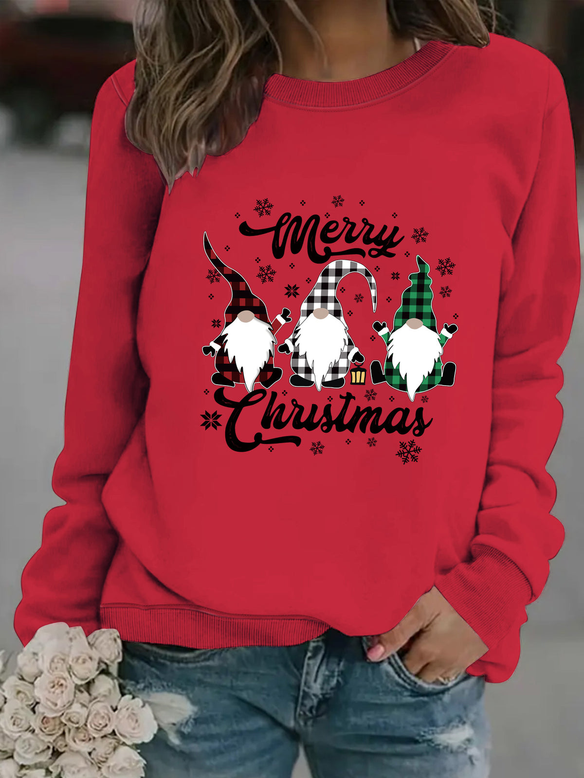 Printed pullover sweatshirt sweatshirt
