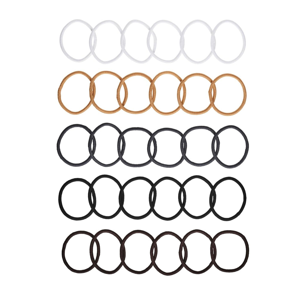Goody Ouchless Elastic Hair Ties, 30 Ct, Black, 4MM Rubber Bands, Pain-Free