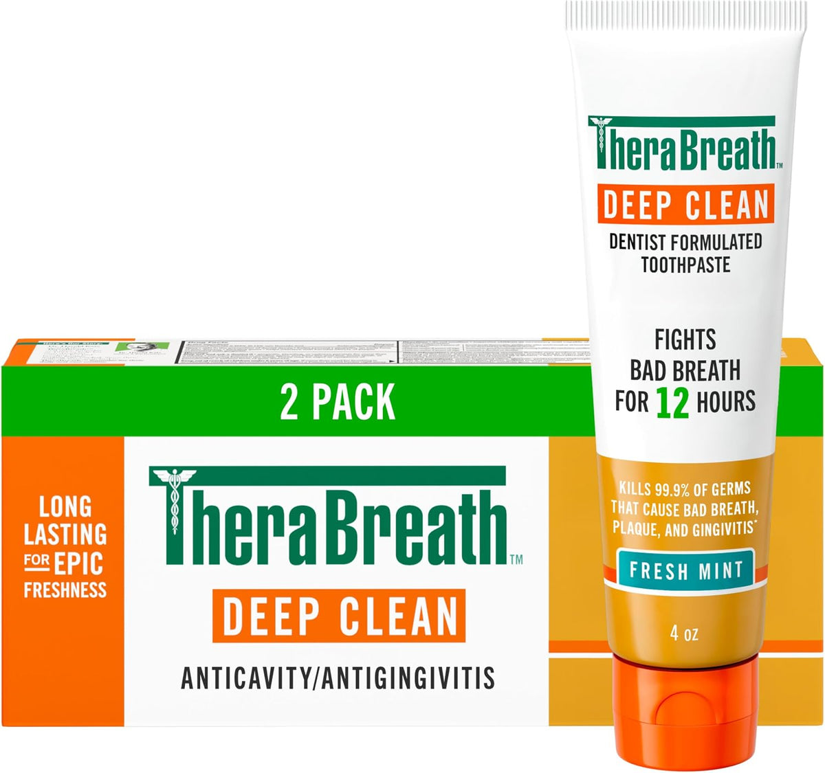 TheraBreath Healthy Gums Oral Rinse, Clean Mint, 16 fl oz, 2-Pack