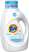 Tide Free & Gentle Liquid Laundry Detergent, Unscented, 1.47 L (32 Loads)