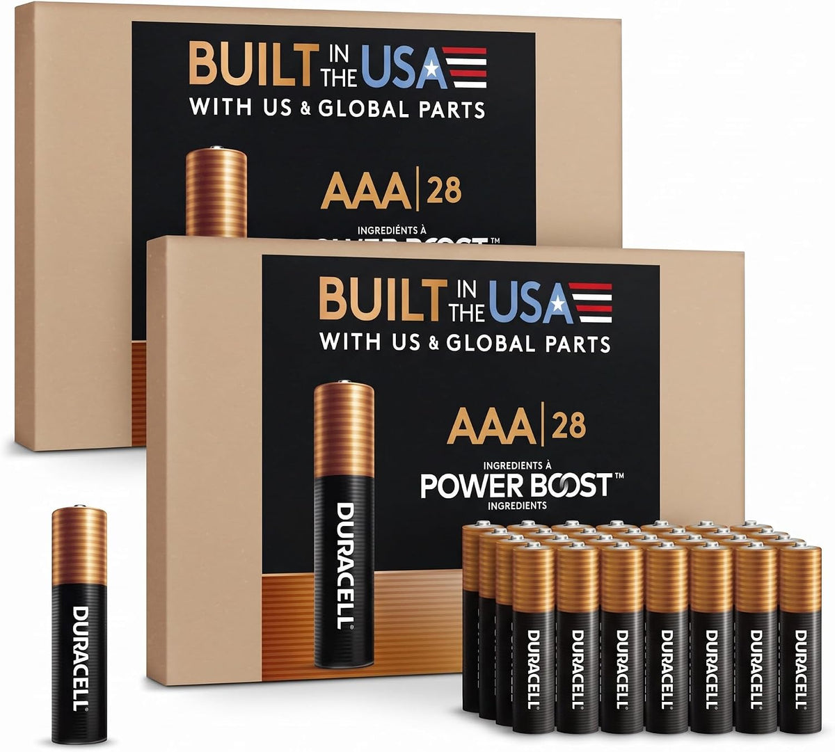 Duracell Coppertop AA Batteries, 28 Count, 12-Year Shelf Life, Storage Tray