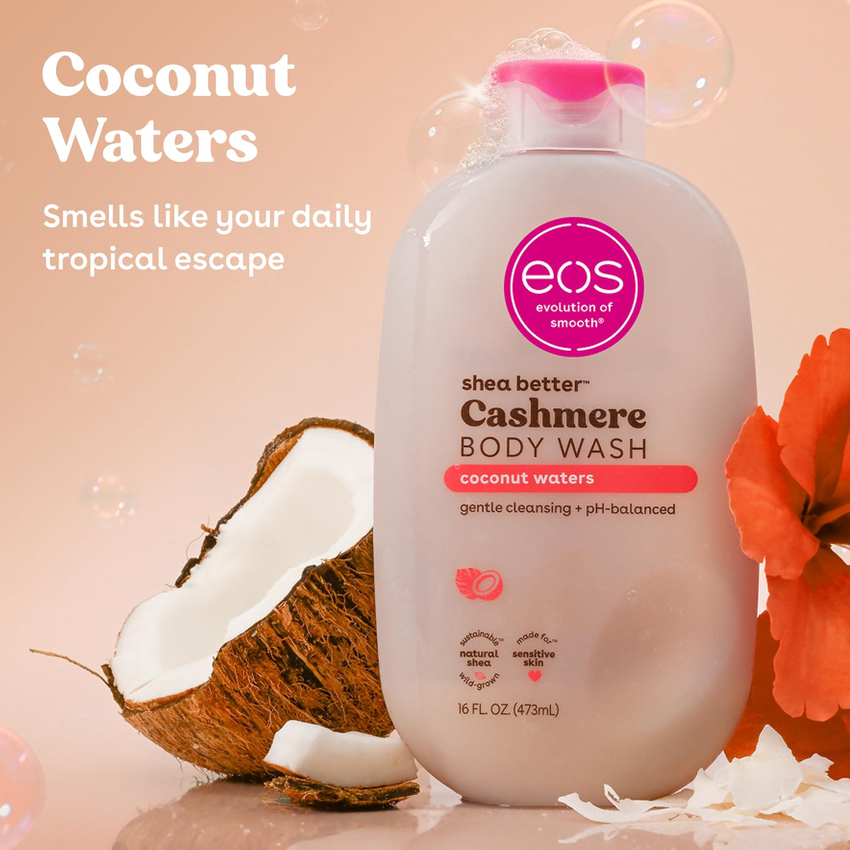 eos Cashmere Body Wash- Vanilla Cashmere, Creamy Gel with Shea Butter, 16 fl oz