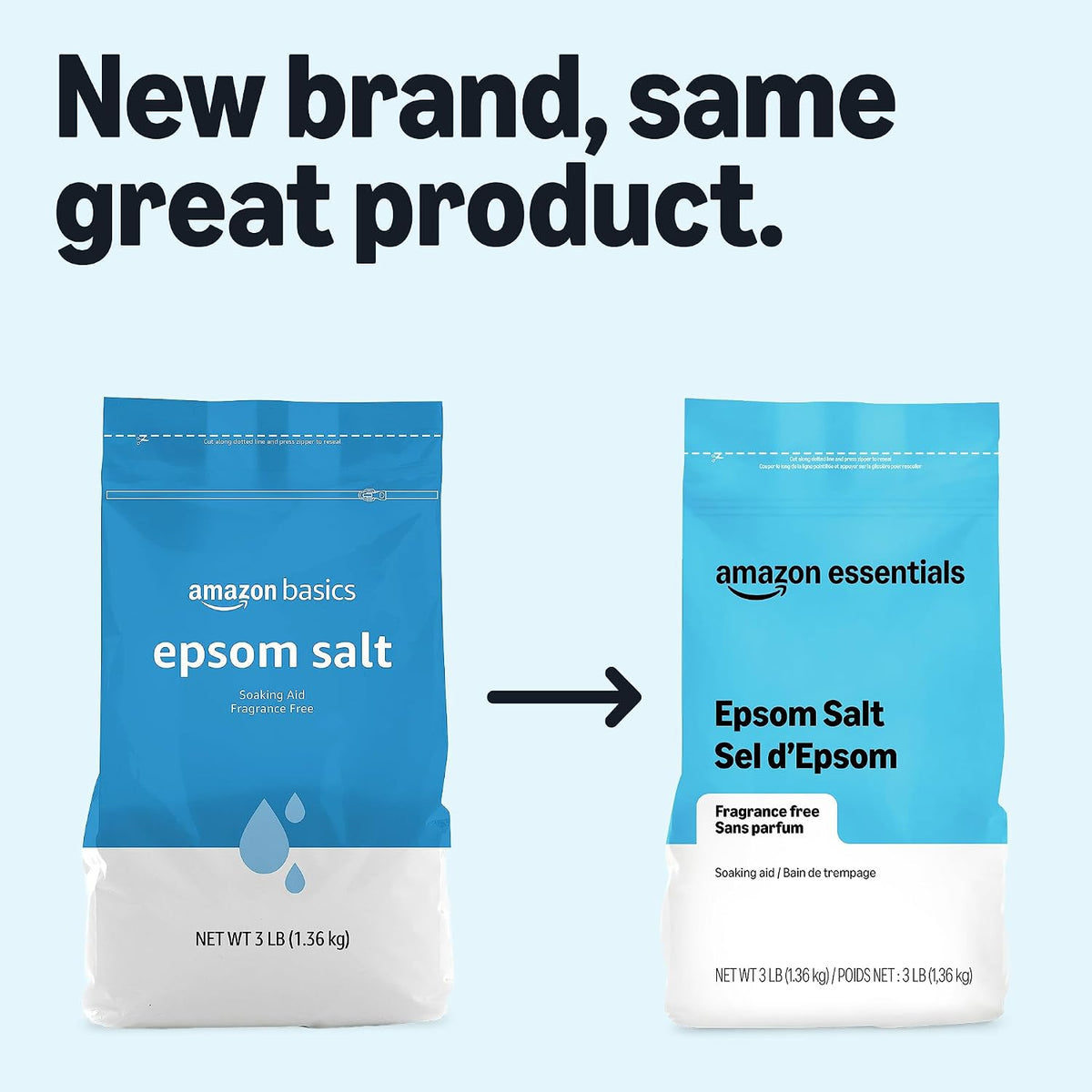 Amazon Essentials Epsom Salt Soak, Magnesium Sulfate USP, 3 Pound, 1-Pack (Previously Amazon Basics)