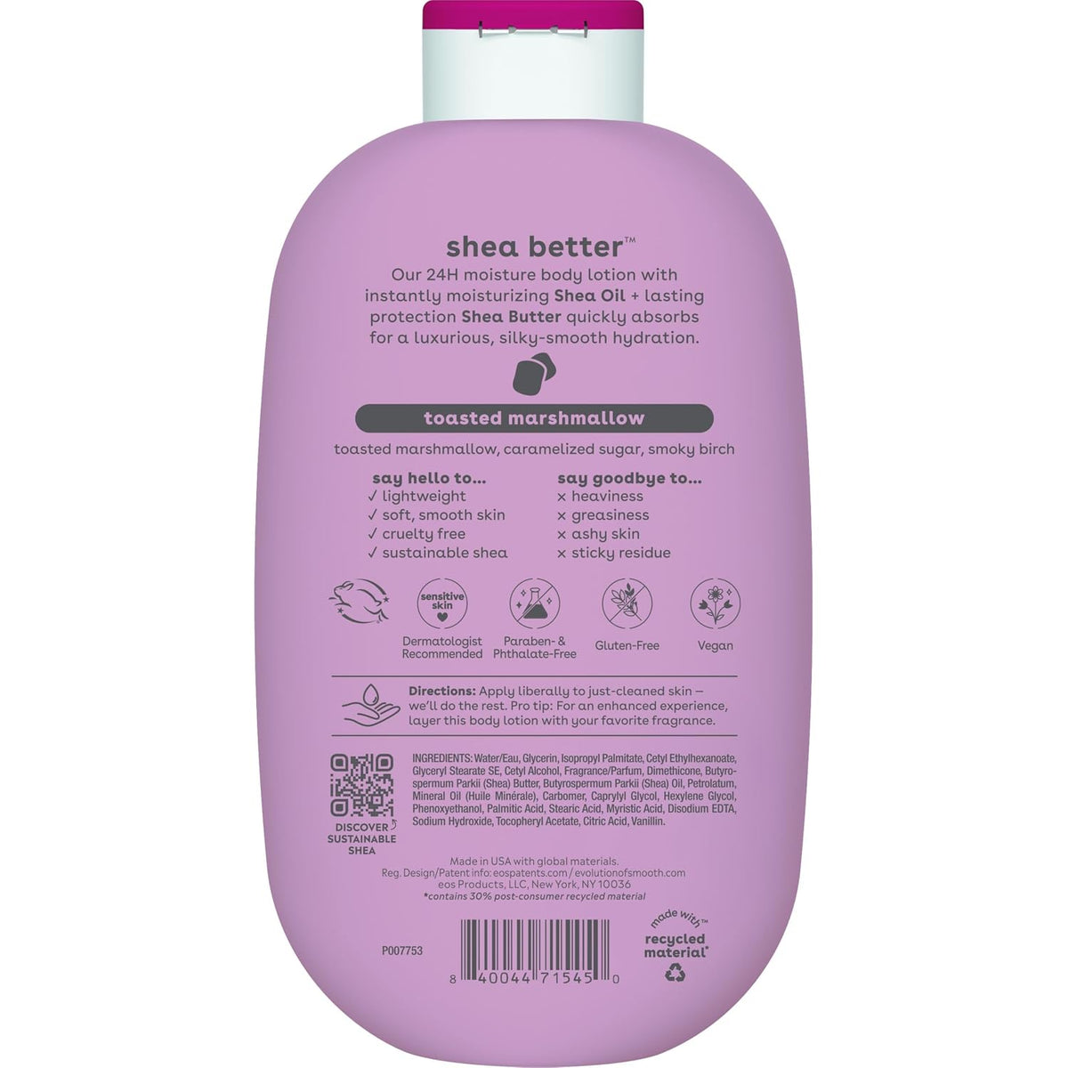 eos Shea Better Body Lotion- Strawberry Dream, with Natural Shea, 16 fl oz