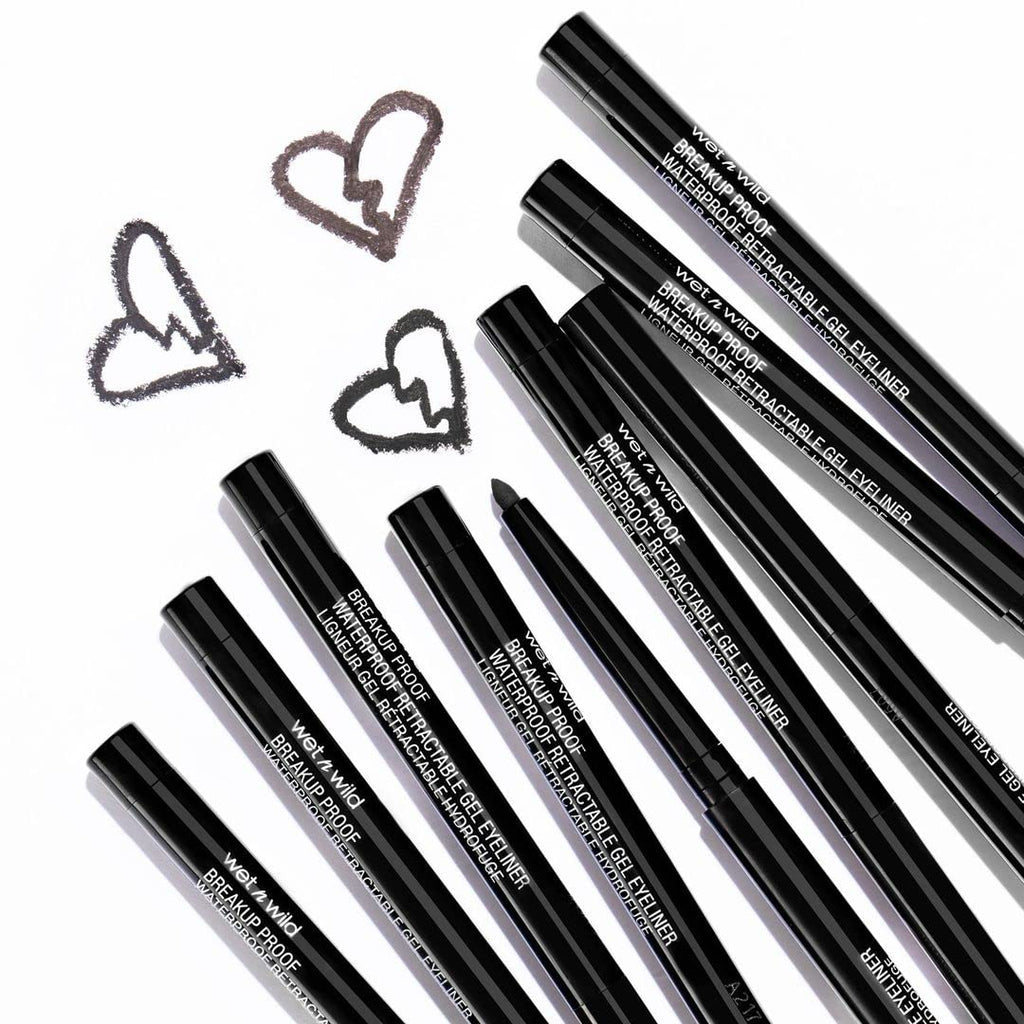 wet n wild Mega Last Breakup Proof Waterproof Retractable Gel Eyeliner - Ultra Pigmented 16-Hour Long Wear, Smudge Proof Satin Finish Formula, Cruelty-Free & Vegan - Brick Brown