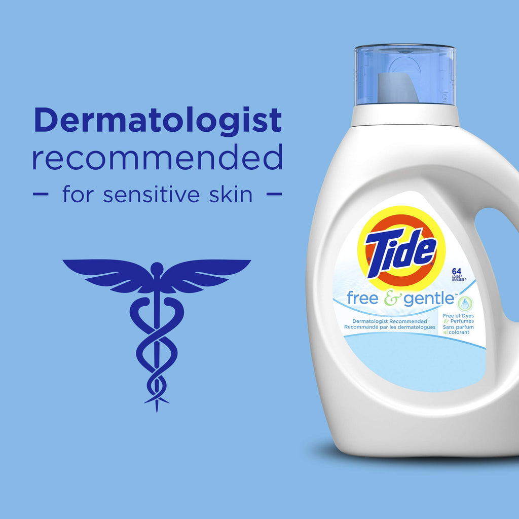 Tide Free & Gentle Liquid Laundry Detergent, Unscented, 1.47 L (32 Loads)