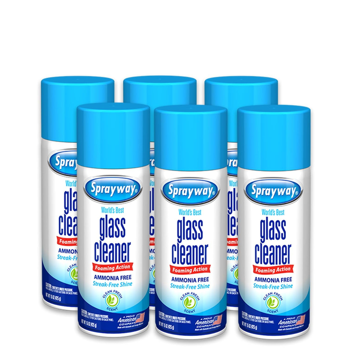 Sprayway Glass Cleaner Foaming Aerosol Spray, 19oz, Pack of 2 | Ammonia-Free, Streakless, Fast-Acting | Cleans & Polishes Glass Surfaces | Fresh Scent, Removes Fingerprints, Dust, Dirt, Smoke Film