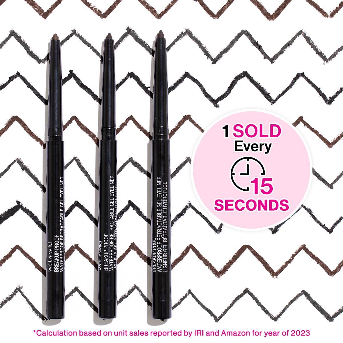 wet n wild Mega Last Breakup Proof Waterproof Retractable Gel Eyeliner - Ultra Pigmented 16-Hour Long Wear, Smudge Proof Satin Finish Formula, Cruelty-Free & Vegan - Brick Brown