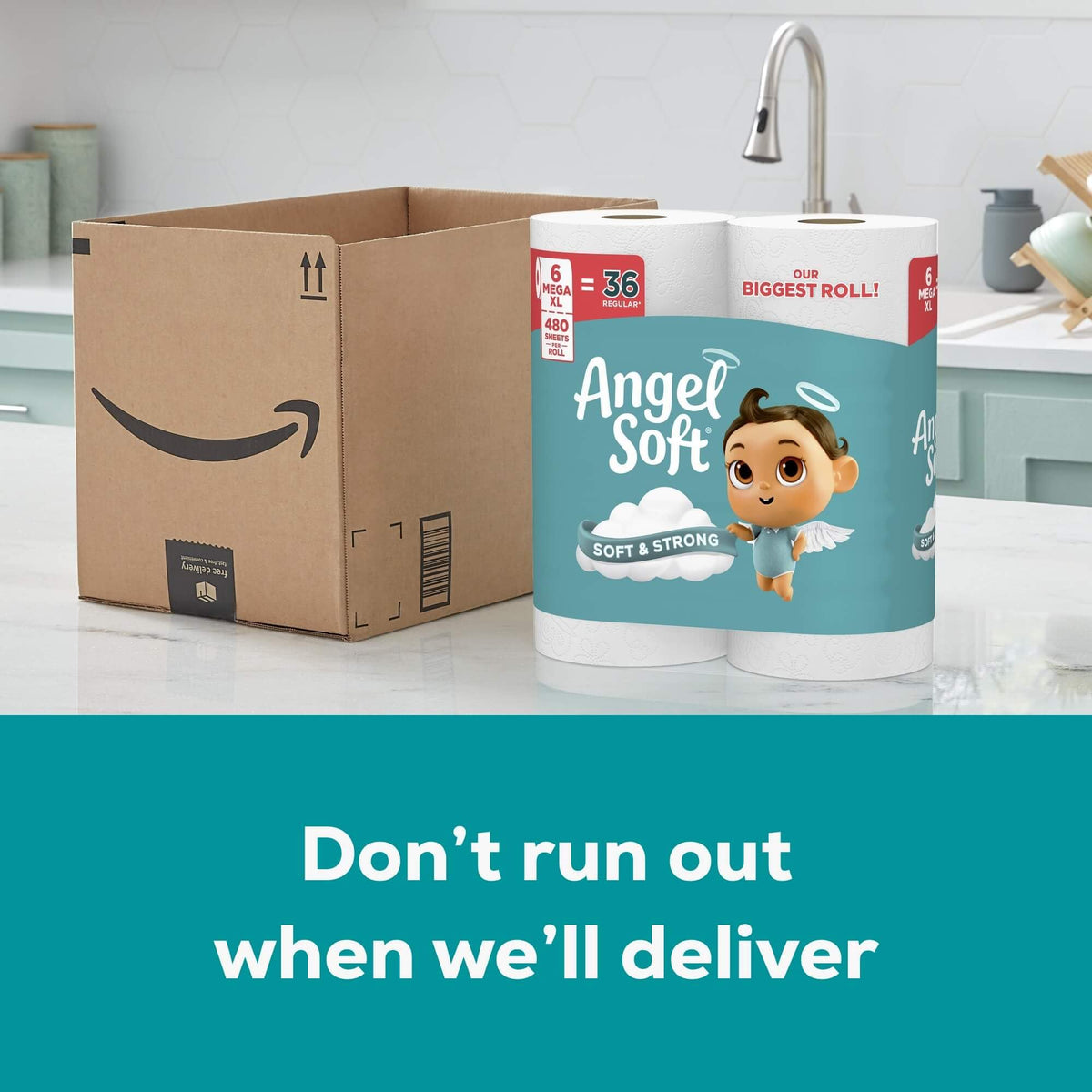 Angel Soft Toilet Paper, 18 Mega Rolls = 72 Regular Rolls, Soft and Strong