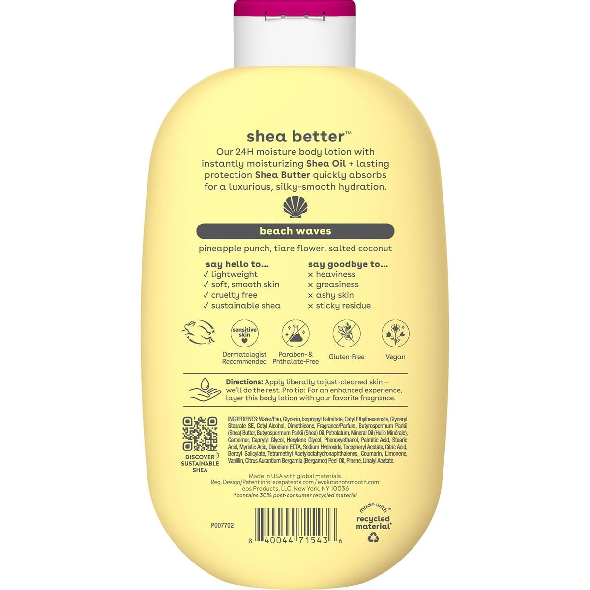 eos Shea Better Body Lotion- Strawberry Dream, with Natural Shea, 16 fl oz