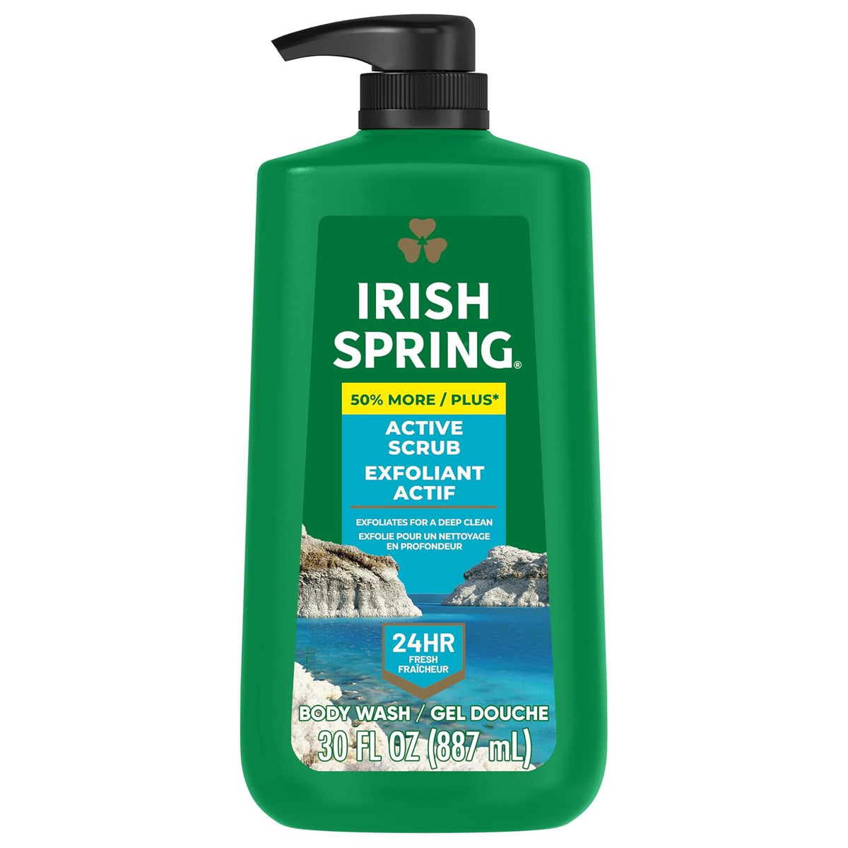 Irish Spring 5 in 1 Body Wash for Men, Fresh Eucalyptus & Bergamot, 887 mL