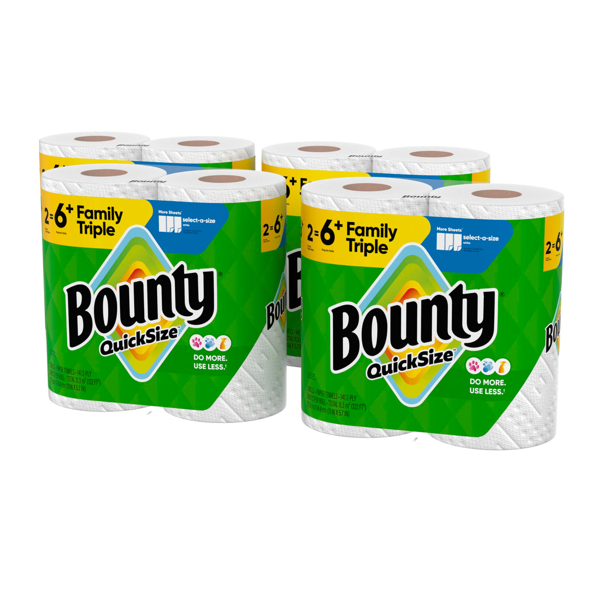Bounty Quick Size Paper Towels, White, 8 Family Rolls