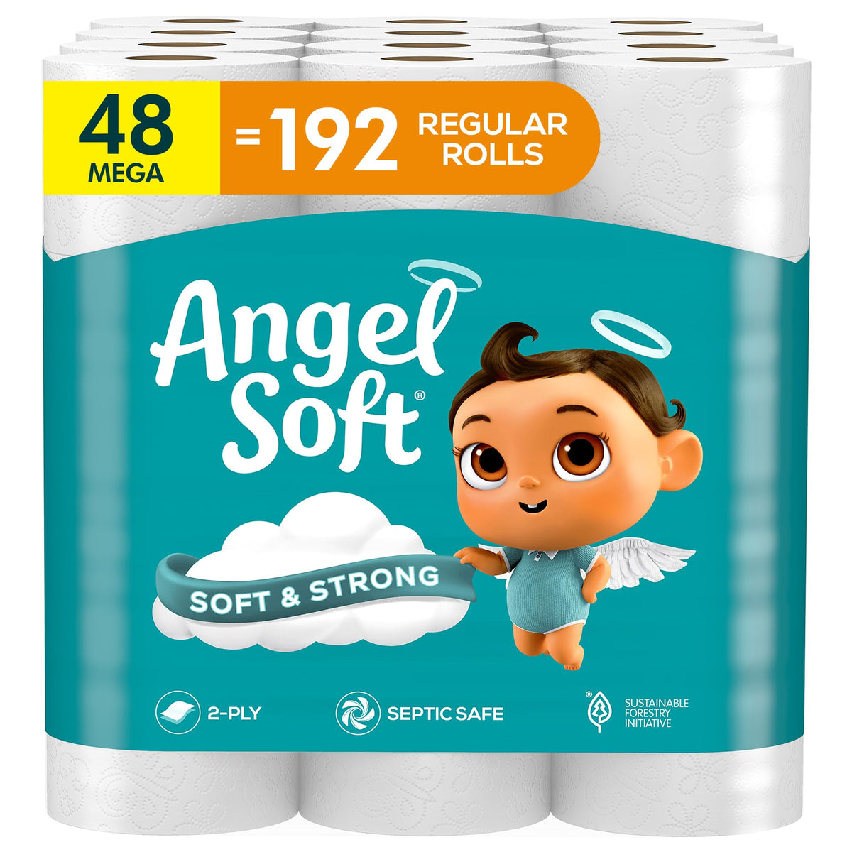 Angel Soft Toilet Paper, 18 Mega Rolls = 72 Regular Rolls, Soft and Strong
