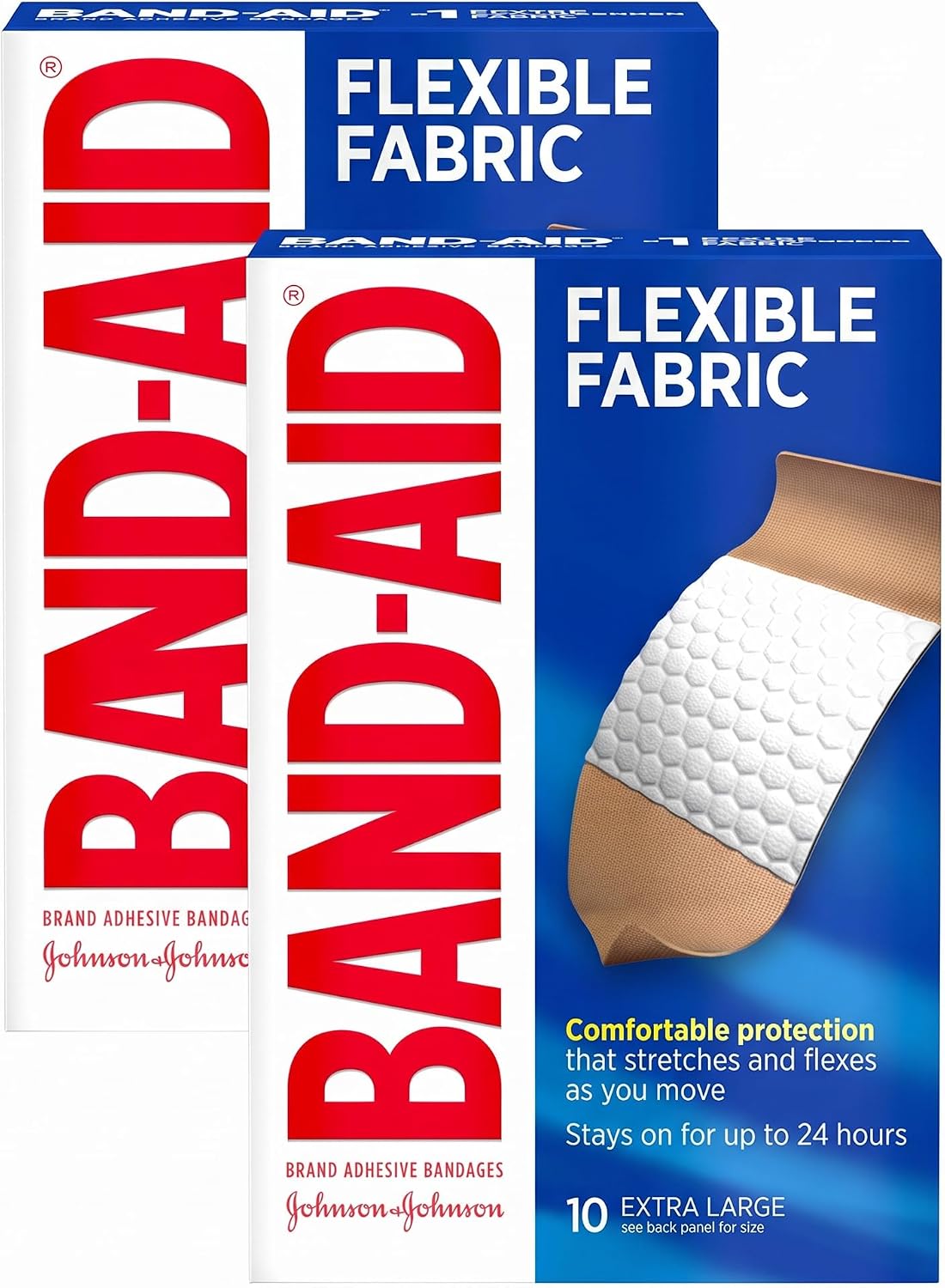 BAND-AID Brand Flexible Fabric Adhesive Bandages, Assorted Sizes, 100 Count