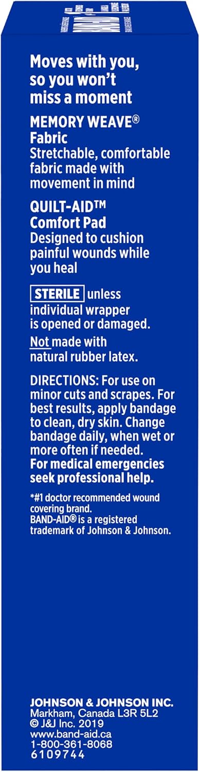 BAND-AID Brand Flexible Fabric Adhesive Bandages, Assorted Sizes, 100 Count