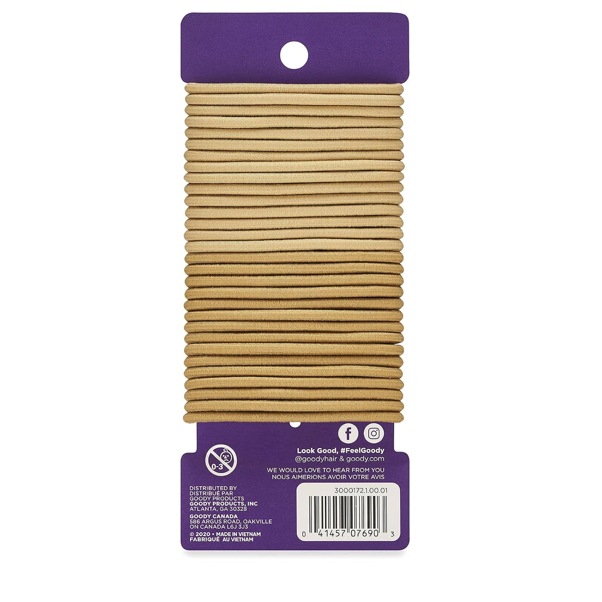 Goody Ouchless Elastic Hair Ties, 30 Ct, Black, 4MM Rubber Bands, Pain-Free