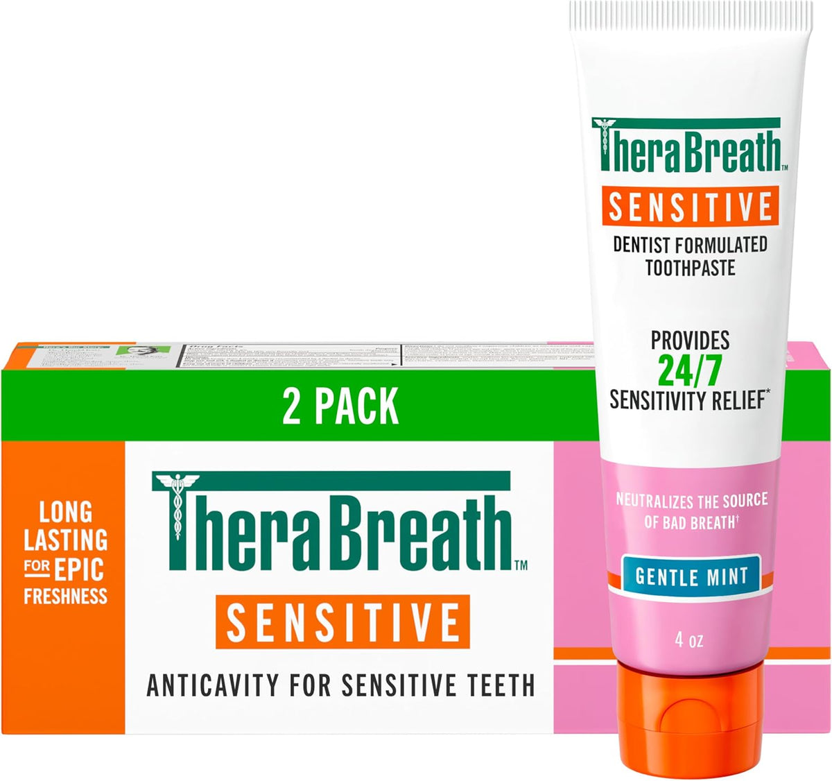 TheraBreath Healthy Gums Oral Rinse, Clean Mint, 16 fl oz, 2-Pack