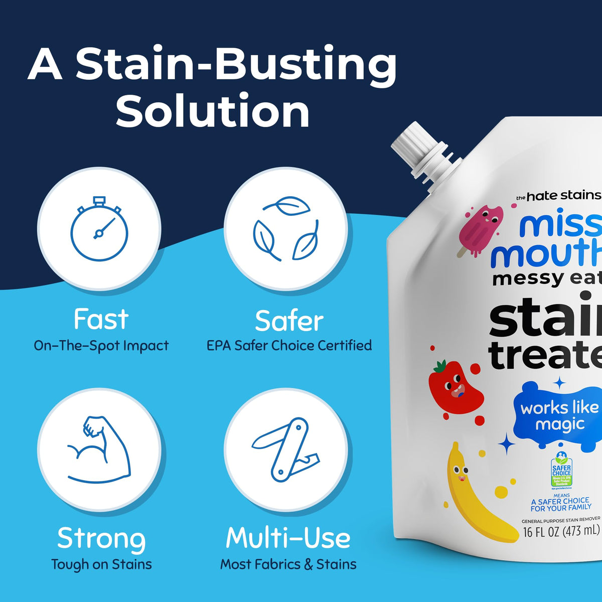 Miss Mouth's Messy Eater Stain Treater Spray, Laundry Stain Remover, 4 Oz
