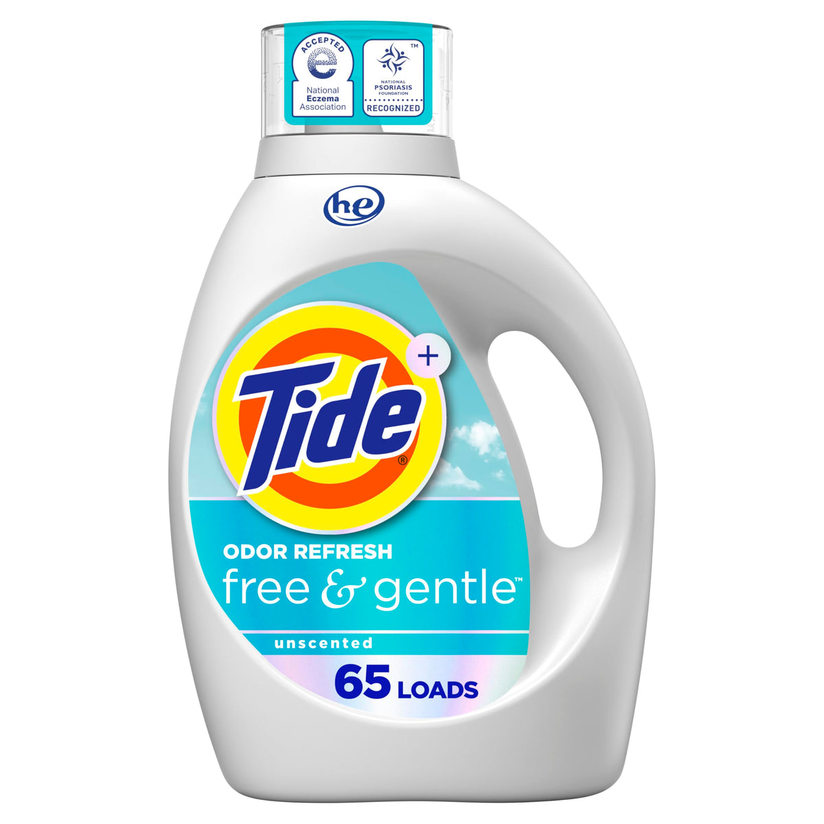 Tide Free & Gentle Liquid Laundry Detergent, Unscented, 1.47 L (32 Loads)