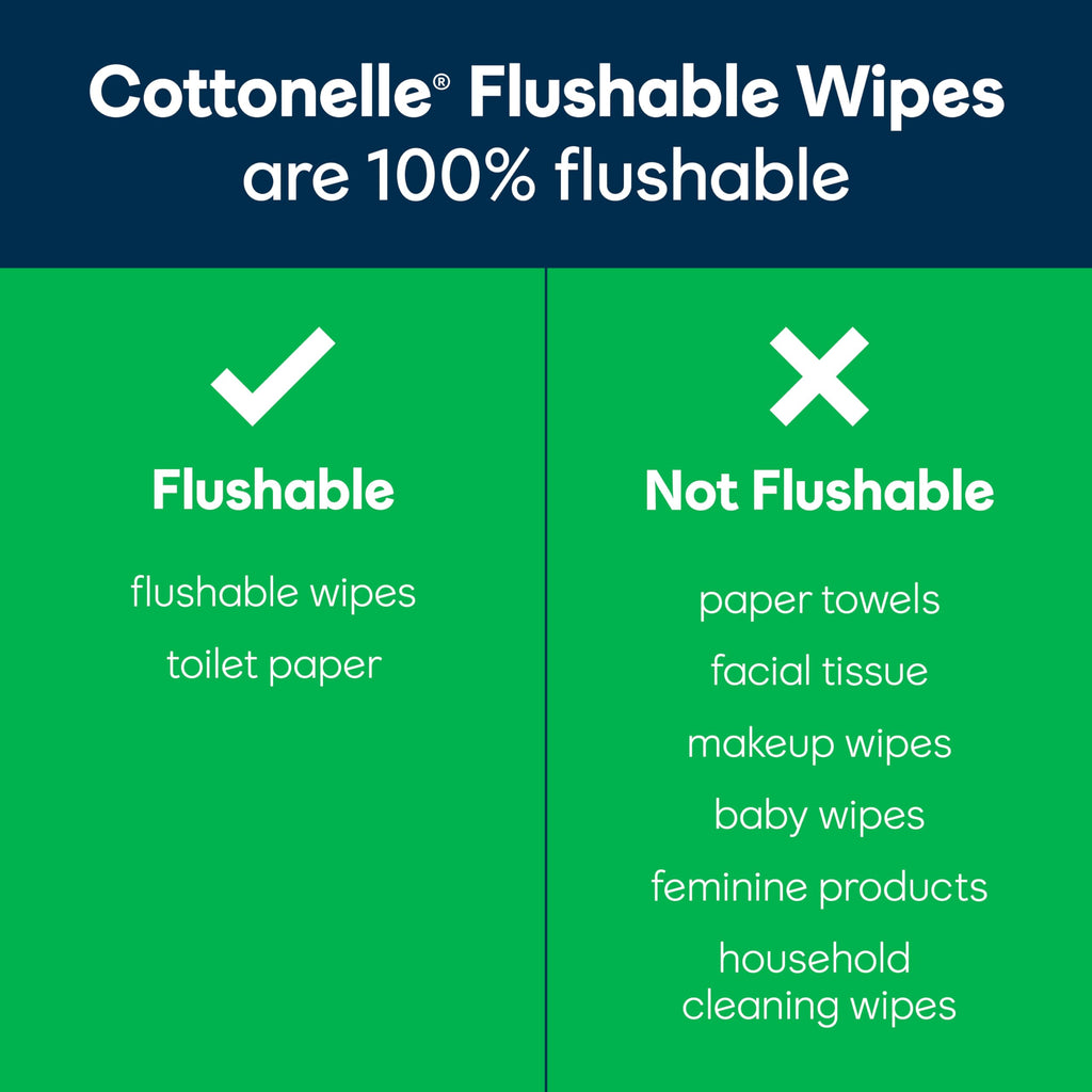 Cottonelle Fresh Feel Flushable Wet Wipes, Adult Wet Wipes, 8 Flip-Top Packs, 42 Wipes Per Pack (336 Total Wipes)