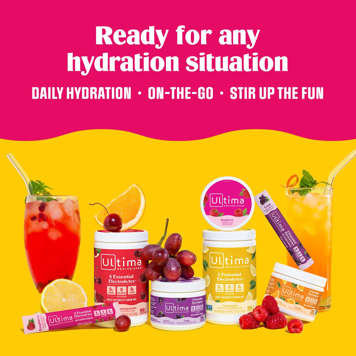 Ultima Replenisher Pink Lemonade Electrolyte Packets, 20 Stickpacks