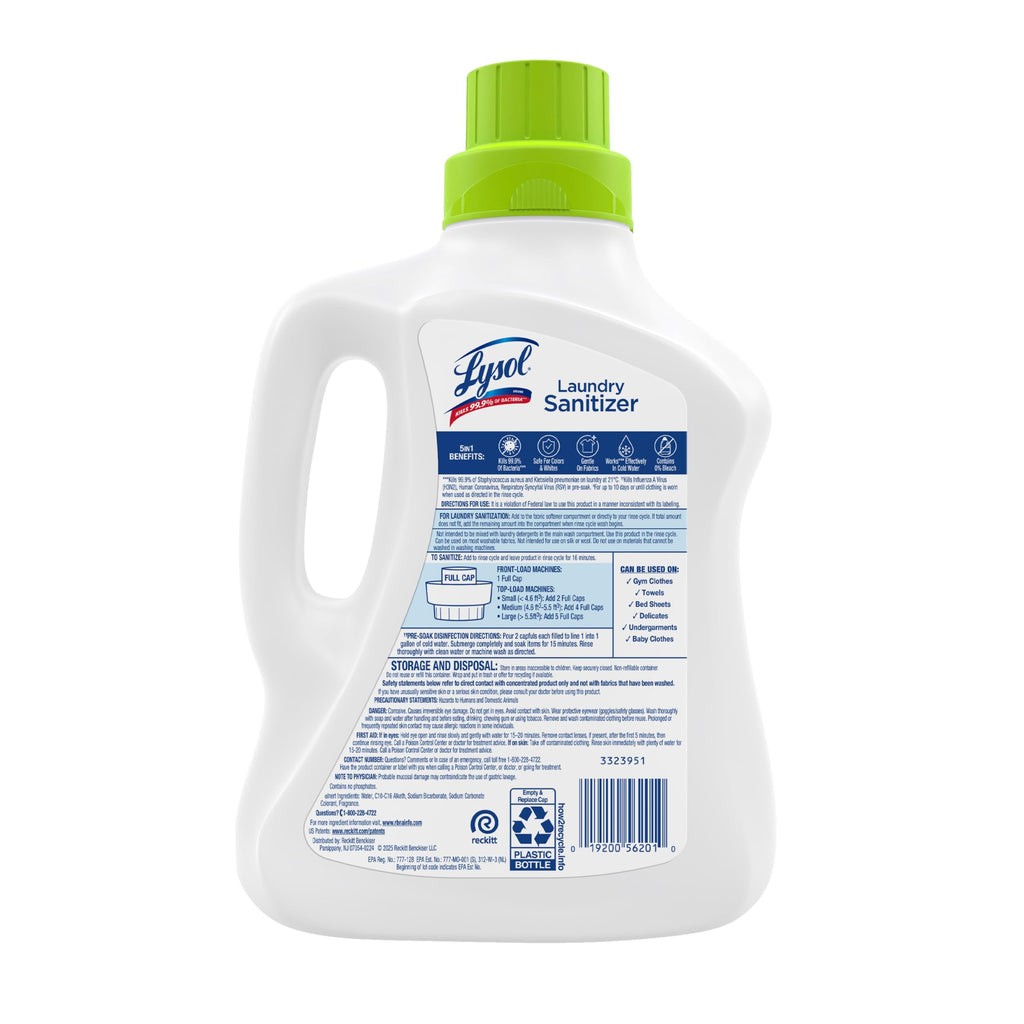 Lysol Laundry Sanitizer Liquid, Detergent Additive, Crisp Linen, 90oz