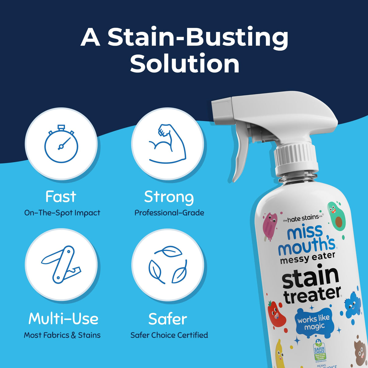 Miss Mouth's Messy Eater Stain Treater Spray, Laundry Stain Remover, 4 Oz